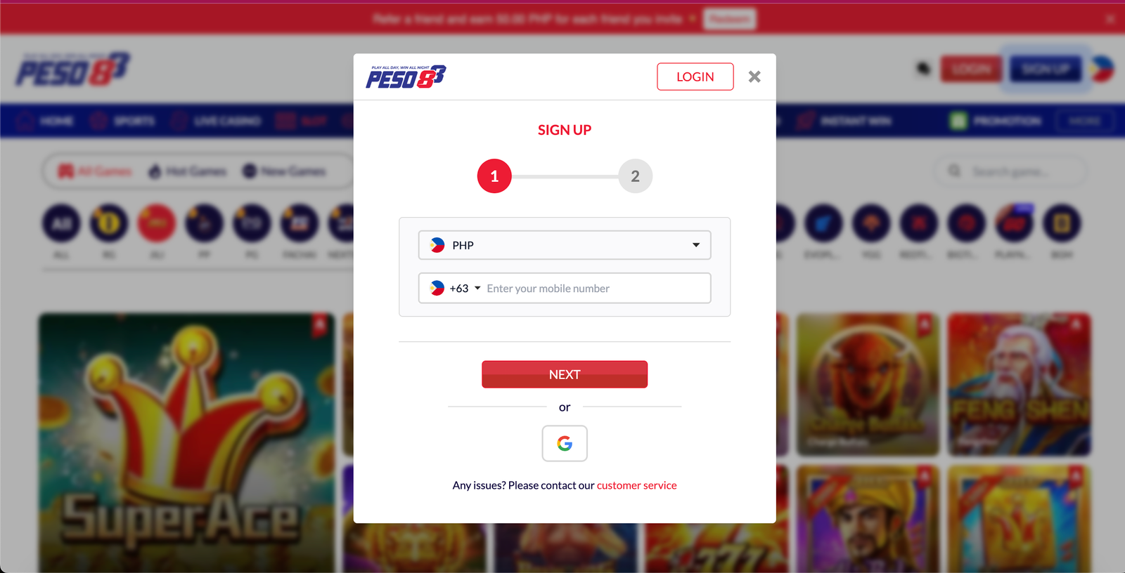 Peso88 Signup